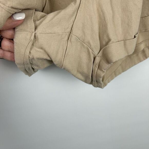 Torrid linen blend shorts size 18 khaki cuffed front pleat Y2K lined - Picture 5 of 10